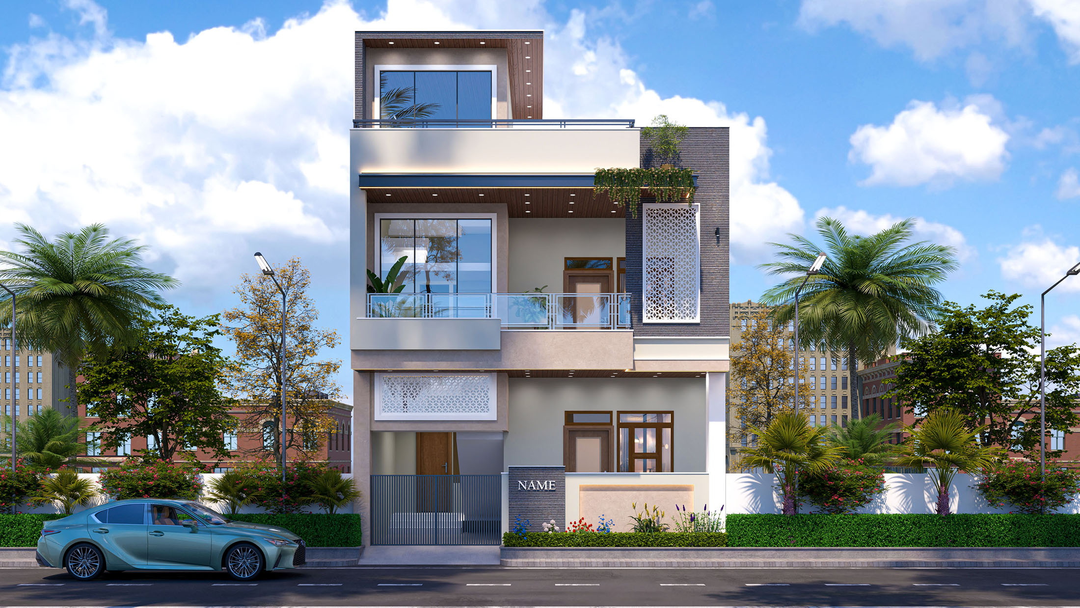 Modern home under construction